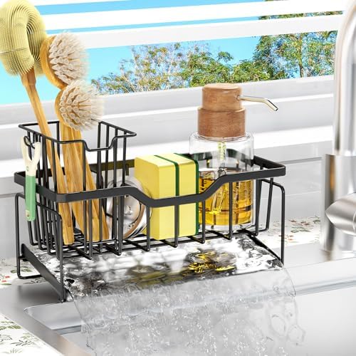 StorageRight Sponge Holder for Kitchen Sink, Stainless Sink Caddy Organizer by StorageRight