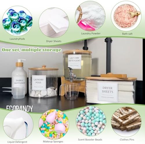 Laundry Room Organization Set 12, Laundry Pods Container & Dryer Sheet Holder - Image 3