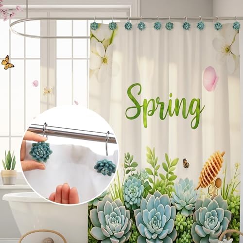 Amyhill 12 Pcs Succulents Plants Decorative Cute Shower Curtain Hooks Mini - Image 6