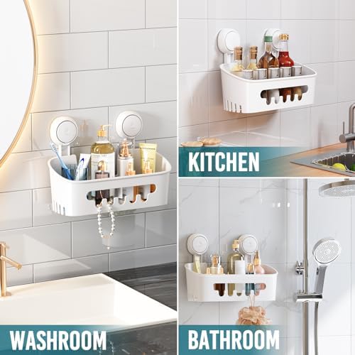 TAILI Shower Caddy Suction Cup, Bathroom Organizer Shelf M&L - Image 4