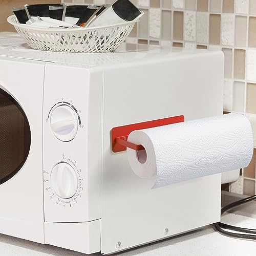 Magnetic Paper Towel Holder for Fridge Red, Heavy Duty Strong Magnet Backing - Image 7