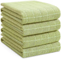 Homaxy 100% Cotton Terry Kitchen Towels, Large 4 Pack, Sage Green by Homaxy
