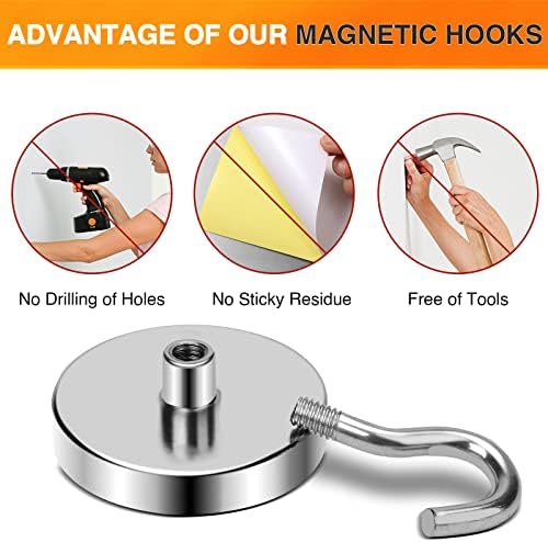 MIKEDE Strong Magnetic Hooks 120Lbs Heavy Duty Magnets - Image 5
