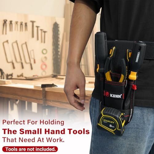 KUNN Small Tool Pouch with Belt Clip, Utility Tool Organizer with Tape Measure - Image 5