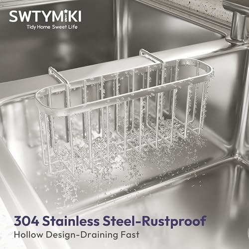 SWTYMIKI Sponge Holder for Kitchen Sink, Movable Kitchen Sink Caddy - Image 5
