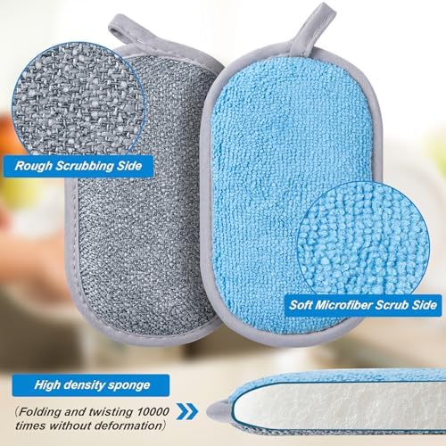 Non Scratch Scrub Sponge-6pack, Dual-Sided Sponges Kitchen - Image 2