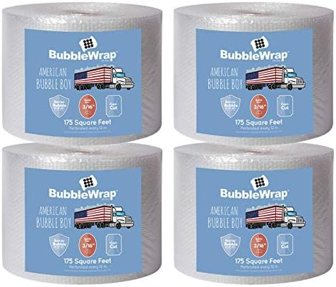 4 large rolls of Bubble Wrap total 700 feet, small bubbles 3/16 cushioning by AmericanBubbleBoy