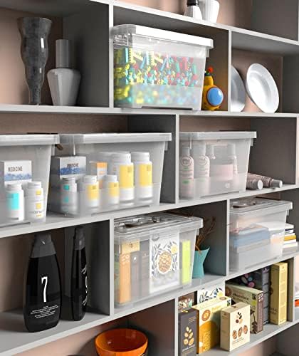 WYT 6-Pack Clear 7 Quart Storage Latch Box/Bins, Plastic Stackable Latching Box - Image 5
