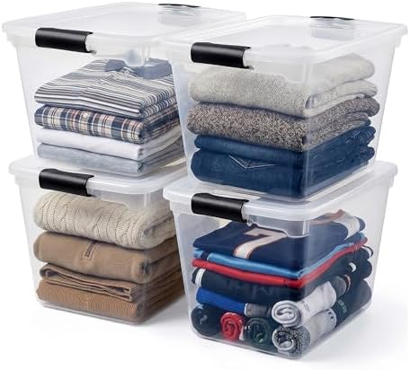 HOMZ Clear Plastic Storage Bins by Homz