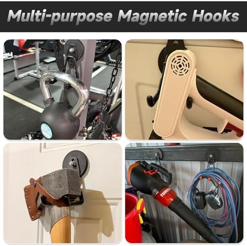 4 Pack Magnetic Hooks Heavy Duty, 2.6'' Large Strong Utility Magnet Hooks - Image 7