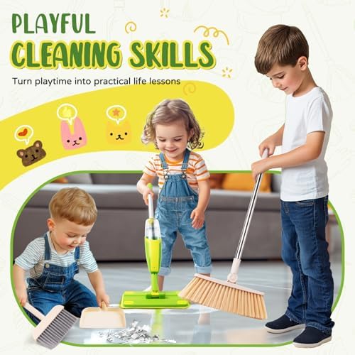 Kids Cleaning Toy Set, Mini Spray Mop Montessori Toys Pretend Play Cleaning Tool - Image 6
