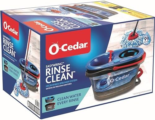 O-Cedar RinseClean Spin Mop & Bucket System + 1 Extra Mop Head | Clean - Image 2
