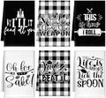 Bencailor 6 Pcs Black White Plaid Kitchen Towels Decorative Sets Dish Towels by Bencailor