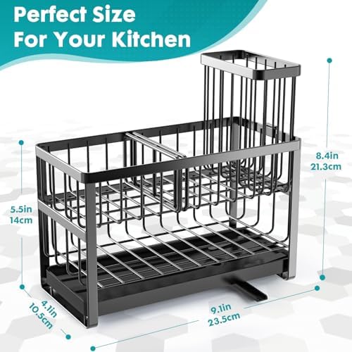 Sinnsally Kitchen Sponge Holder, Sink Caddy Organizer - Image 5