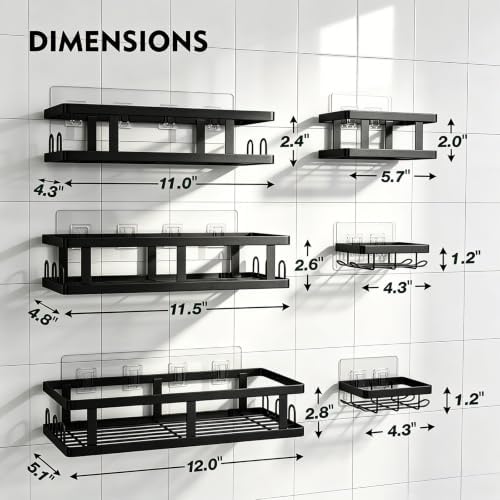 Youvip Black Shower Caddy, 6 Pack - Image 5