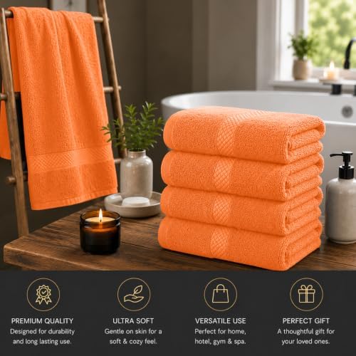 DAN RIVER 600 GSM Cotton Large Bath Towels Set of 4, 27 x 54 Inches - Image 4