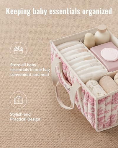 Blissful Diary Toile Diaper Caddy Organizer, Baby Diaper Basket - Image 3