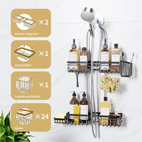 KEGII Shower Caddy Hanging for Handheld Showerheads, Rustproof Hanging Shower - Image 4