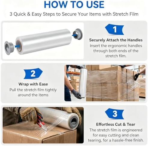17" x 1500FT Stretch Film Shrink Wrap Roll - Image 5