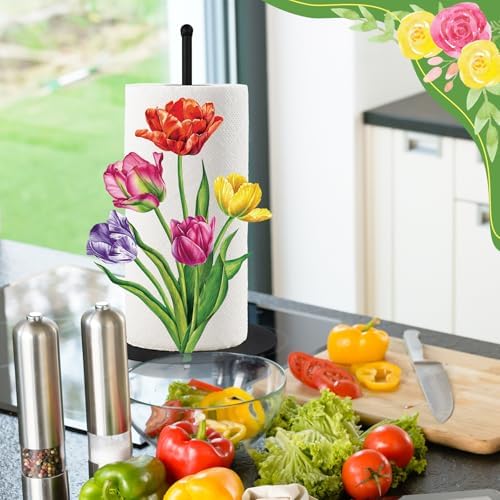 MorningRo Flower Paper Towel Holder Countertop Tulip Kitchen Decor and - Image 6