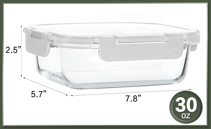 10 Packs 30 oz Glass Meal Prep Containers - Image 2