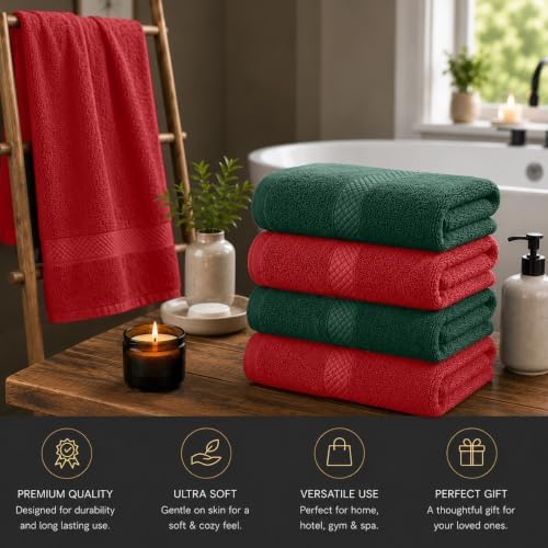 DAN RIVER 600 GSM Cotton Large Bath Towels Set of 4, 27 x 54 Inches - Image 4