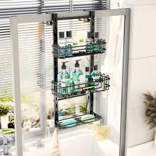 HapiRm 3 Tier Over the Door Shower Caddy, Hanging Shower Caddy - Image 7