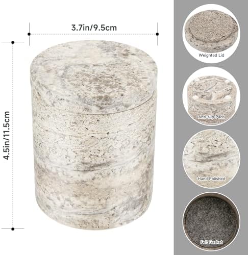 Natural Marble Canister, Cotton Swab Holder - Image 4