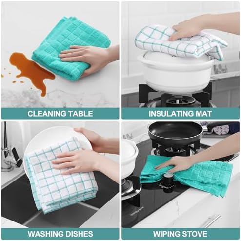 Homaxy Large Premium Cotton Kitchen Towels 16"x 28", 8 Pack - Image 4