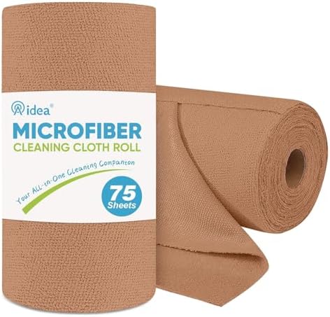 AIDEA Microfiber Cleaning Cloth Roll-75PK, Paper Towels 11.5"×11.5" by AIDEAHOME