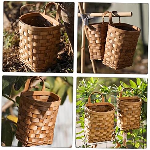 Alipis Hand-Woven Wicker Hanging Basket – 7.7" Tall Portable Wood Storage Basket - Image 5