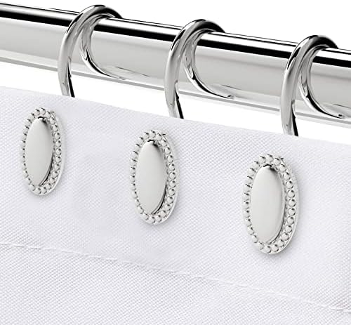 Chrome Shower Curtain Hooks, Anti-Rust Zinc Alloy Bathroom Rings by iToplin