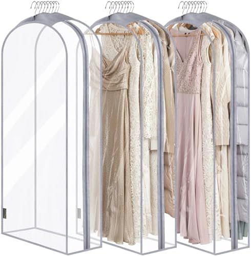 BALEINE 3PK Clear Garment Bags for Hanging Clothes by BALEINE