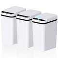 Bathroom Small Trash Can with Lid, Automatic Garbage Can, 2.6 Gallon | 3 Pack by SecureSpacesCleanerPlaces