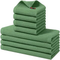 Homaxy 8 Pack 100% Cotton Kitchen Towels and Dishcloths Set, Grass Green by Homaxy