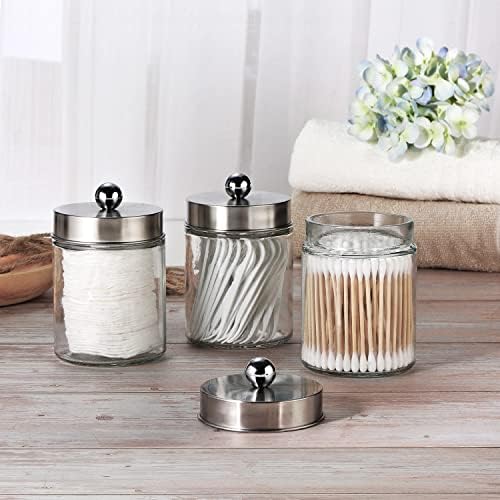 3PC Apothecary Jar Canisters Bathroom Vanity Organizer - Image 6
