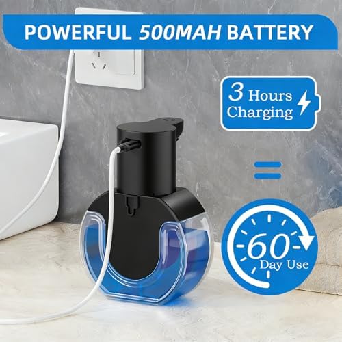 2 Pack Automatic Liquid Soap Dispenser Touchless, 15oz/420ml Rechargeable Hand - Image 6