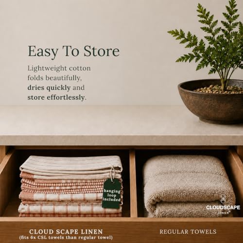 CLOUDSCAPE Premium Cotton Kitchen Towels Set of 6 - Image 7