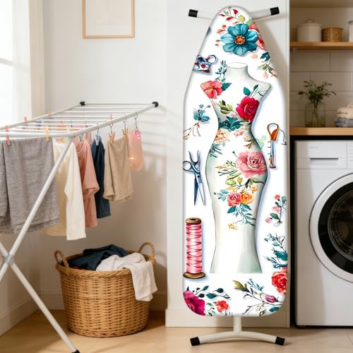 Nuxovilar Floral Dress Cotton Ironing Board Cover 15x54 Fabric - Image 2