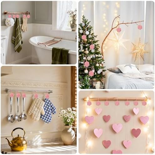 Metal Rose Shower Curtain Hooks, Rust-Resistant Hooks - Image 4