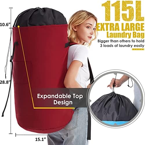 Backpack Laundry Bag, 115L Heavy Duty Extra Large College Laundry Backpack - Image 3
