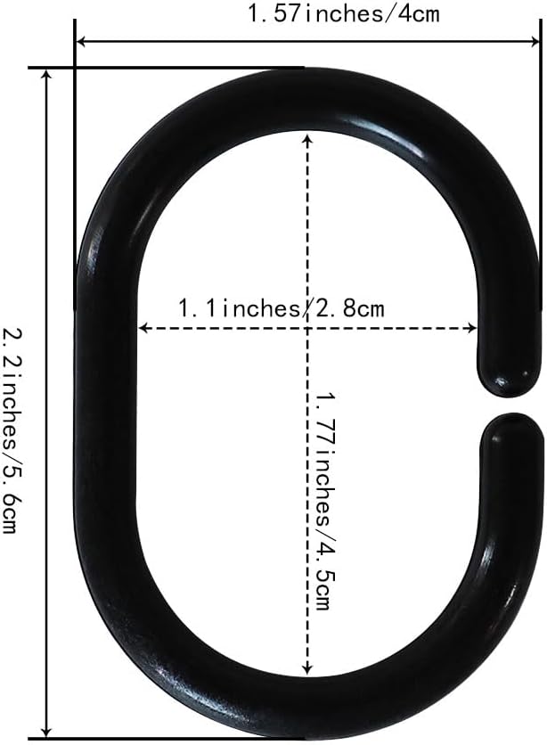 Plastic Shower Curtain Hooks C Shape Shower Curtain Rings - Image 3