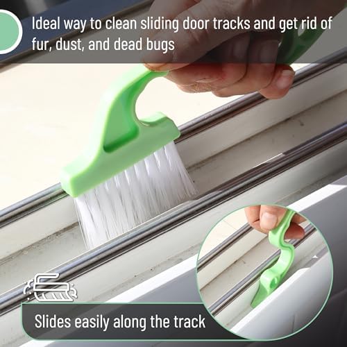 Slick- Window Track Cleaning Brush, 3 Pack, Ergonomic Handle, Built-in Scraper - Image 4