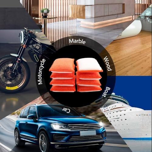 SPTA Car Interior Scrubbing Sponge, Microfiber Car Wax Applicator, Car Wash - Image 5