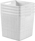 Curver Set of 4 Large Cube 17L Jute Decorative Plastic Organization and Storage by Unknown
