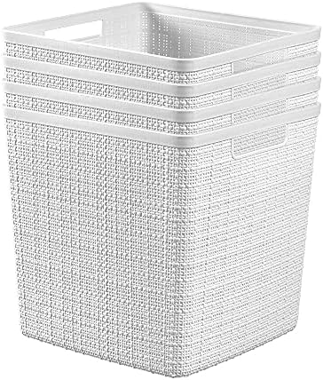 Curver Set of 4 Large Cube 17L Jute Decorative Plastic Organization and Storage by Unknown