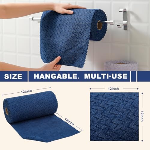 80 Pack Microfiber Cleaning Cloth Roll Reusable Paper Towels 12"x12" Tear Away - Image 2