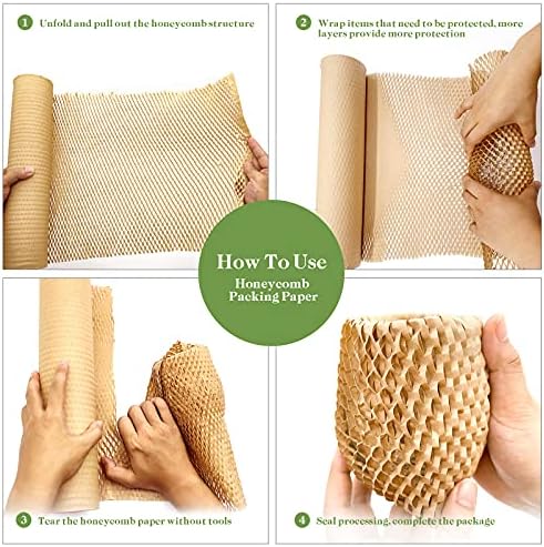 Honeycomb Packing Paper, Recyclable Moving Supplies Bubble Packing Wrap - Image 4