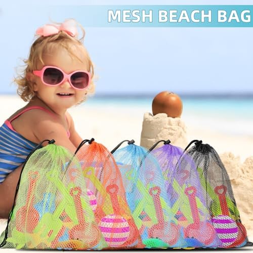 10Pcs Multicolor Mesh Drawstring Bags: Nylon Mesh Laundry Gym Travel Beach Bags - Image 2