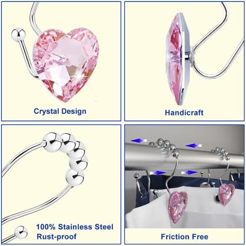 Shower Curtain Hooks Rings for Bathroom - Image 2
